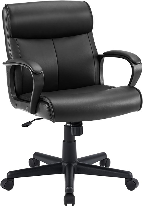 Support and Adjustable Height & Tilt Angle, PU Leather Swivel Rolling
