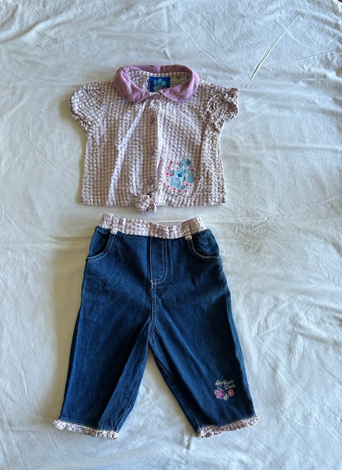 Blues Clues Vintage 2 Piece Denim Set Size 18 Months