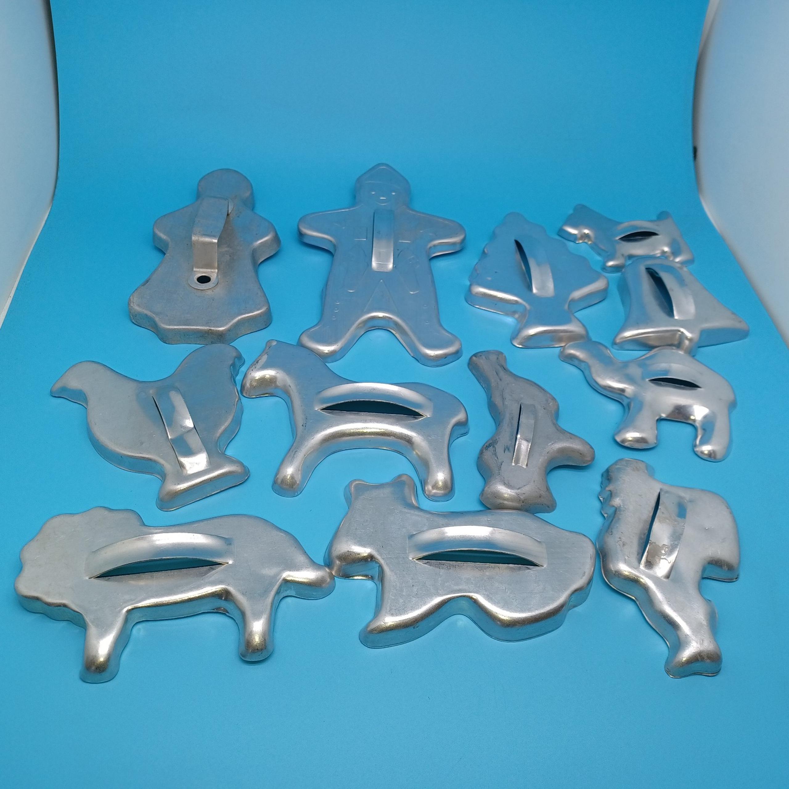Vintage Aluminum Cookie Cutters lot 12 piece