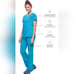 Purple Label by Healing Hands Juliet V-Neck Yoga Scrub Top & Pants Sz L