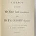CICERO On Old Age And Friendship Handy Literal Translations Arthur Hinds 1900's