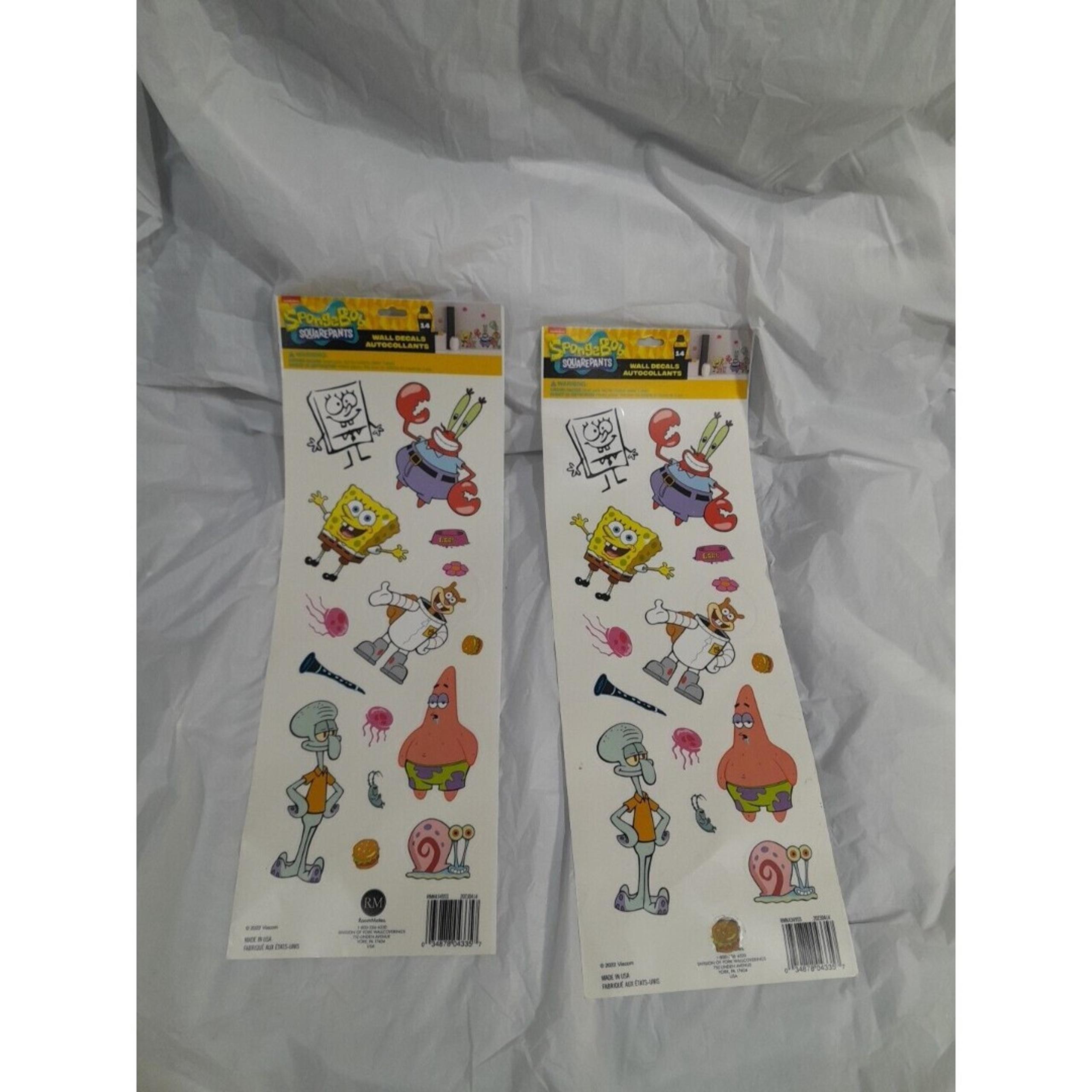 SPONGEBOB SQUAREPANTS WALL DECAL STICKERS Kid's bedroom Decorating, 28 Decals