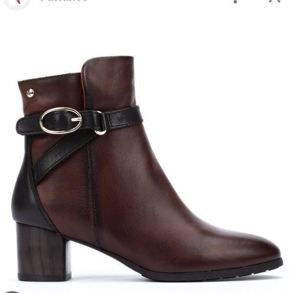 New CALAFAT Calafat ankle boots with buckle brown leather 40 size 9.5 NIB