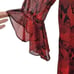 Calvin Klein Dress Boho Snake Print 3/4 Ruffle Sleeve Mini Shift Red Sz 6