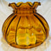 Vintage Amber Optic Melon Glass Hurricane Kerosene Oil Student Lamp Shade