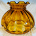 Vintage Amber Optic Melon Glass Hurricane Kerosene Oil Student Lamp Shade