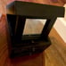 Vintage Hand Carved Wood Box Drawer Vanity Mirror