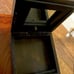 Vintage Hand Carved Wood Box Drawer Vanity Mirror