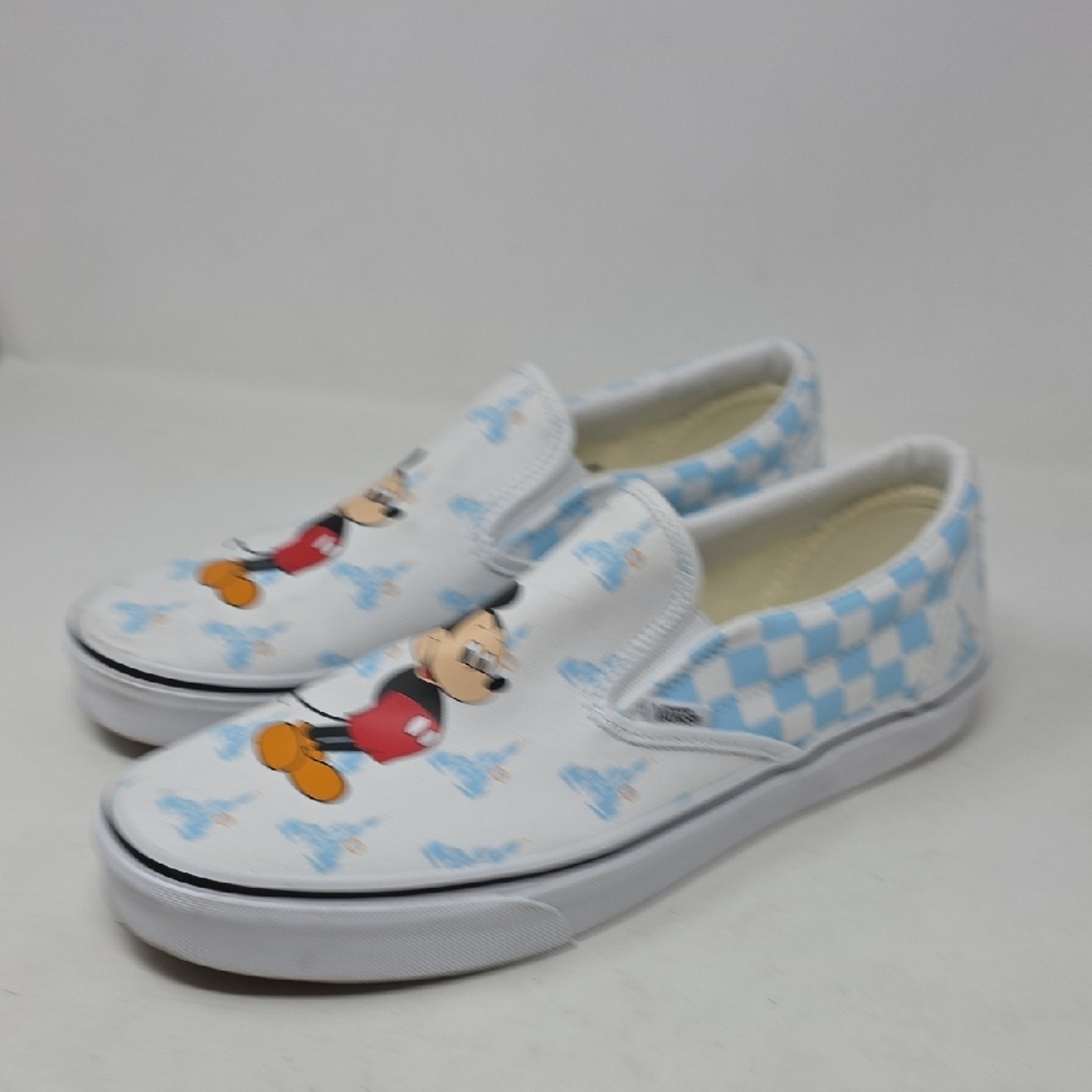 Vans Disney Mickey Kids Slip-On Shoes - White and Blue Men Size 11