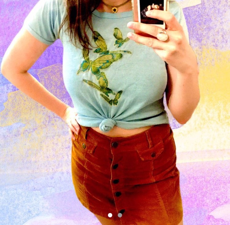 70s 90s vintage butterfly T-shirt