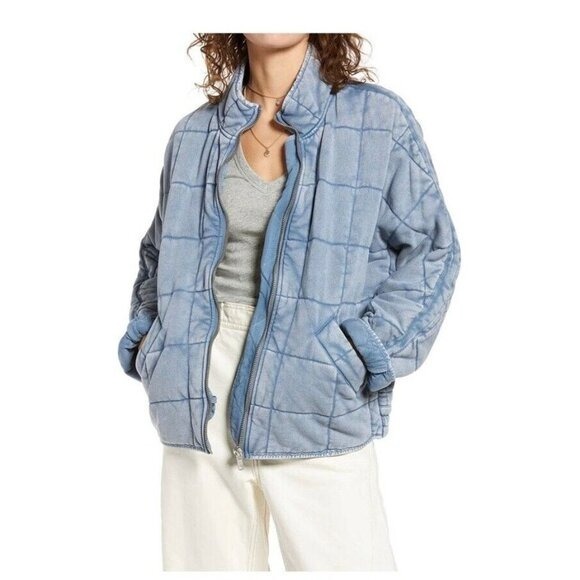 Free People Dolman Quilt Jacket In Wavy Waters Size Large