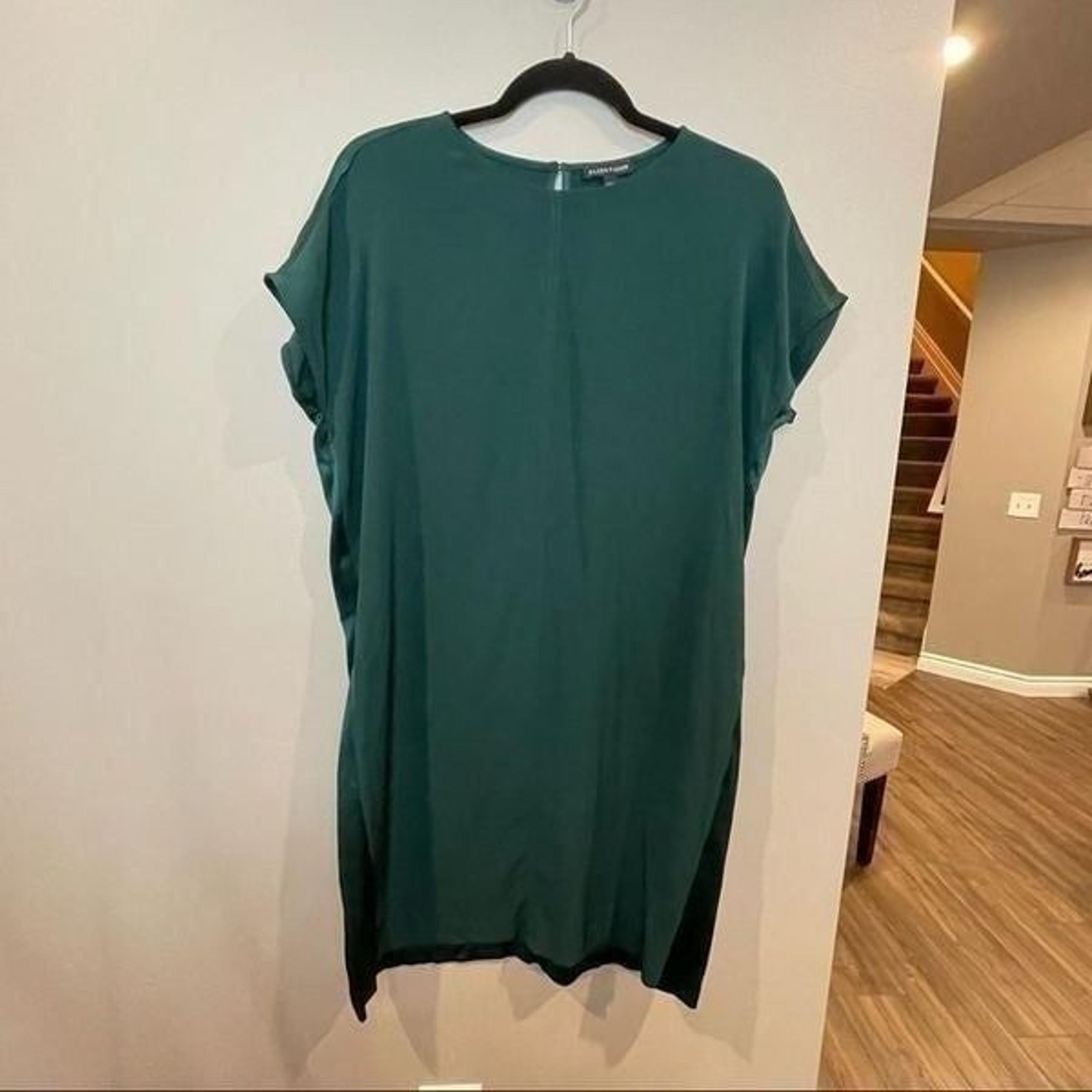 Eileen Fisher Green Silk Sheath Dress XS