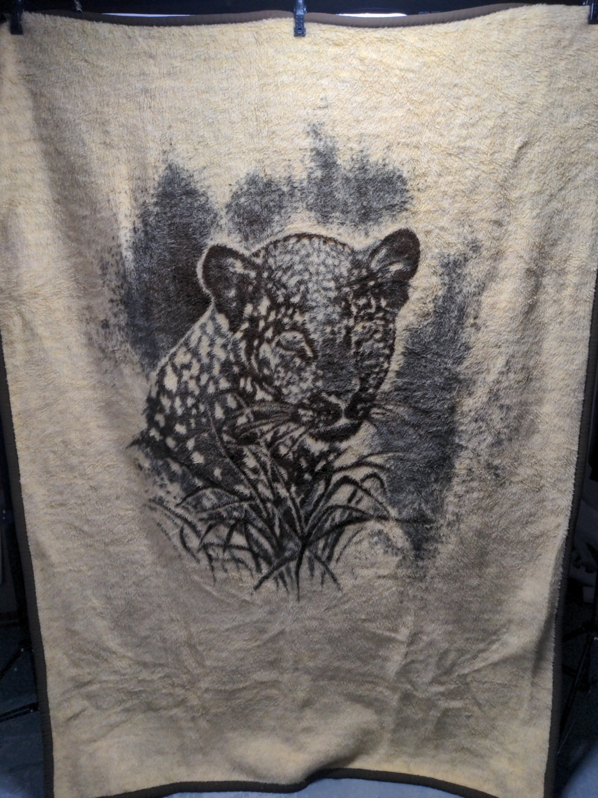 VTG Cannon Ibena Blanket Jaguar or leopard Portrait Germany 75 × 54
