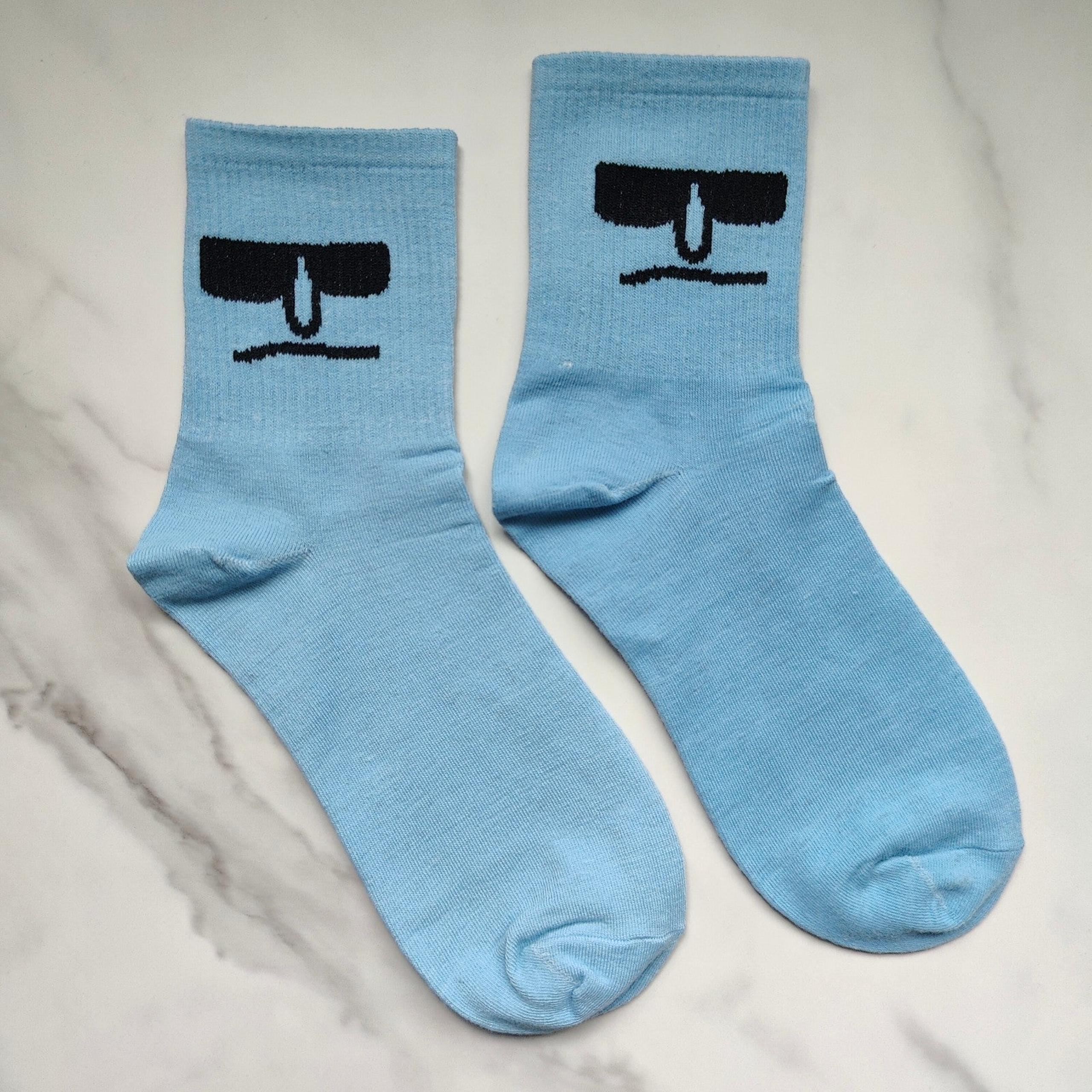 CLEARANCE NEW SUNGLASSES FACE COTTON BLEND ANKLE TUBE SOCKS