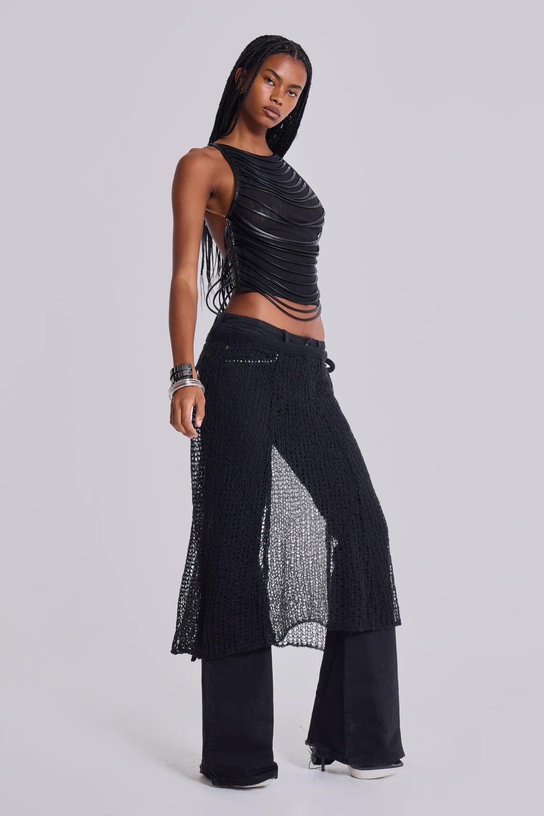 Jaded London Black Nero Knit Skirt