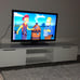 Modern Scandinavian Media Console Table, Low Profile TV Stand WHITE