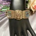 Vintage Taxco Mexico Sterling Silver & Abalone Aztec Warrior Panel Link Bracelet