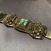 Vintage Taxco Mexico Sterling Silver & Abalone Aztec Warrior Panel Link Bracelet