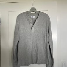 NWOT Ovadia New York - Men’s Grey Waffle Henley