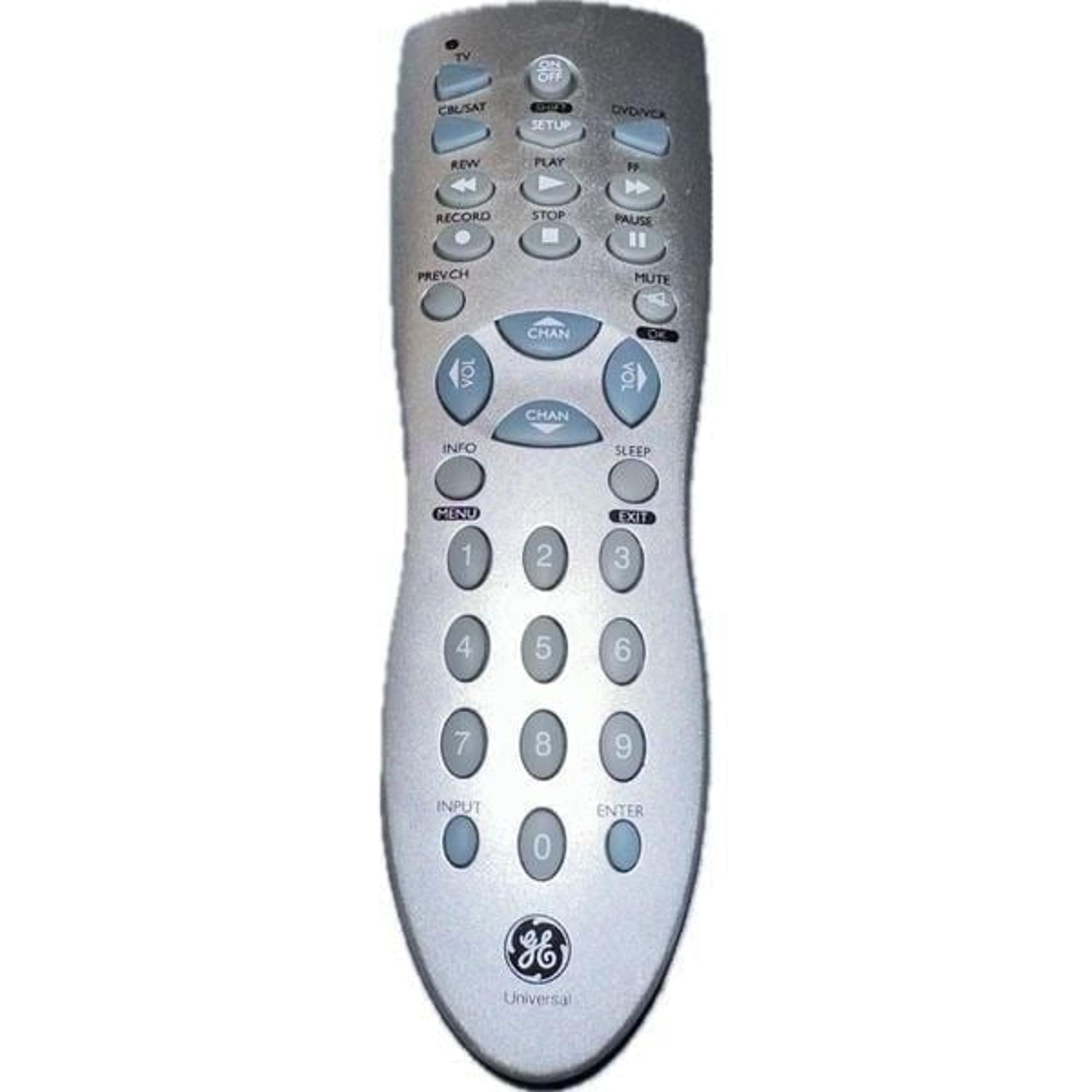 GE Universal Remote Control 4 Audio / Video Devices GE Silver TV (REM-27-A)
