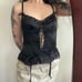 Vintage 90’s Black Lace Trim Bustier Corset
