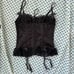 Vintage 90’s Black Lace Trim Bustier Corset