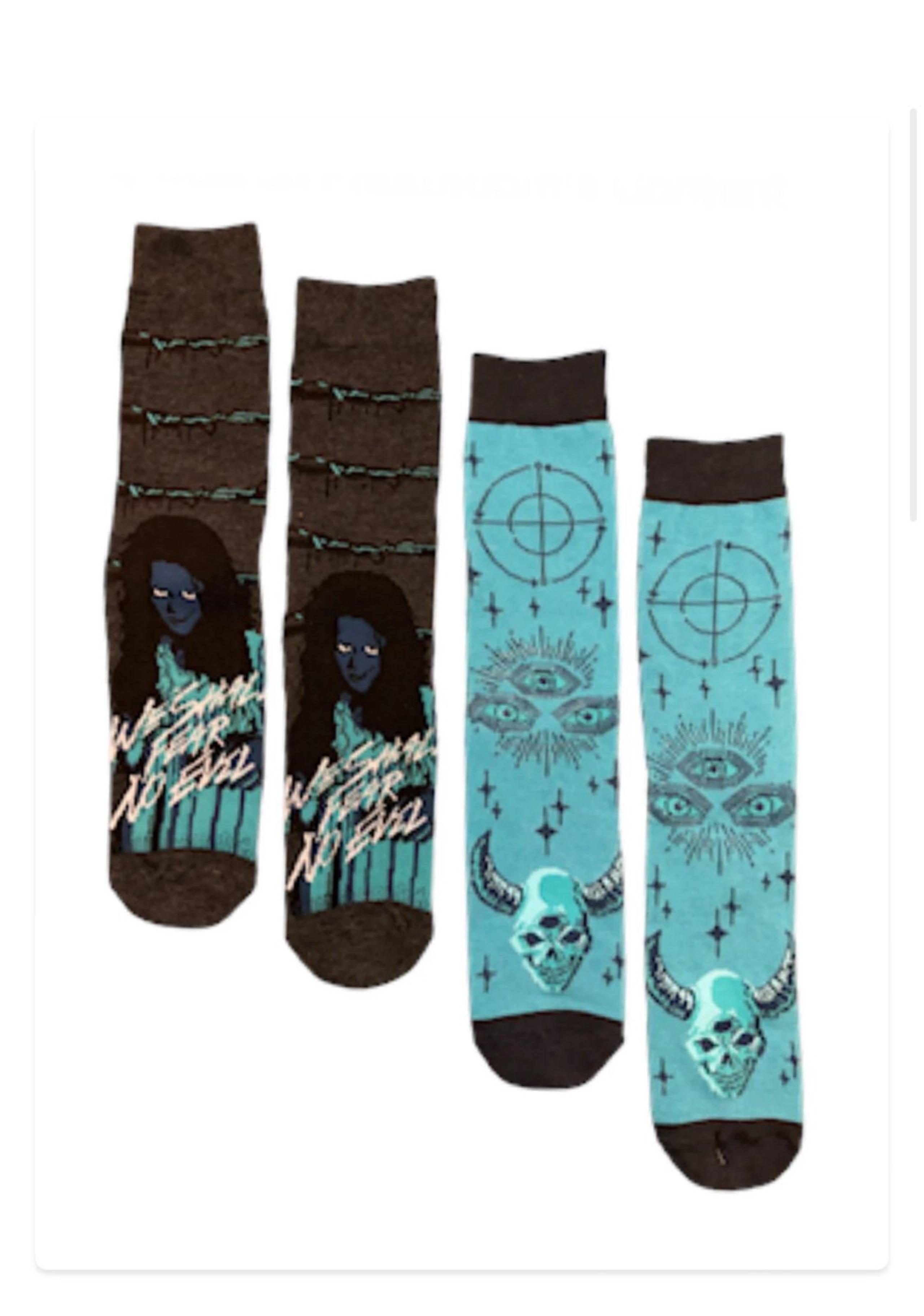 The Exorcist Believer crew socks 2 pairs horror movies NWT