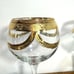 2 Gold Trim Wine Glasses Clear Glass Goblets Large 9 H 4 W Garland Accents
