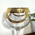 2 Gold Trim Wine Glasses Clear Glass Goblets Large 9 H 4 W Garland Accents
