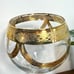2 Gold Trim Wine Glasses Clear Glass Goblets Large 9 H 4 W Garland Accents