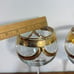2 Gold Trim Wine Glasses Clear Glass Goblets Large 9 H 4 W Garland Accents