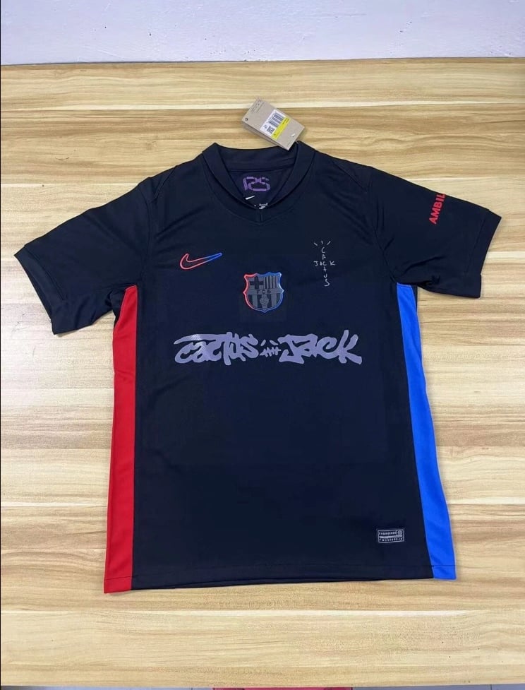 Men's LimitedTime 2025 FC Barcelona x Travis Scott Away Fan Soccer Jersey Size L