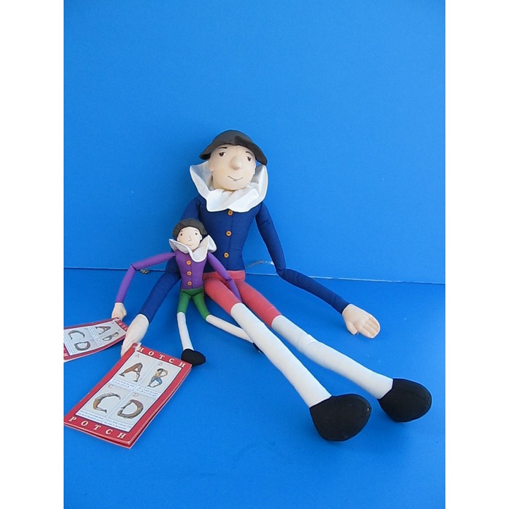 2 HOTCH POTCH Alphabet Plush Doll 22” & 11 Colonial Williamsburg Merry Makers