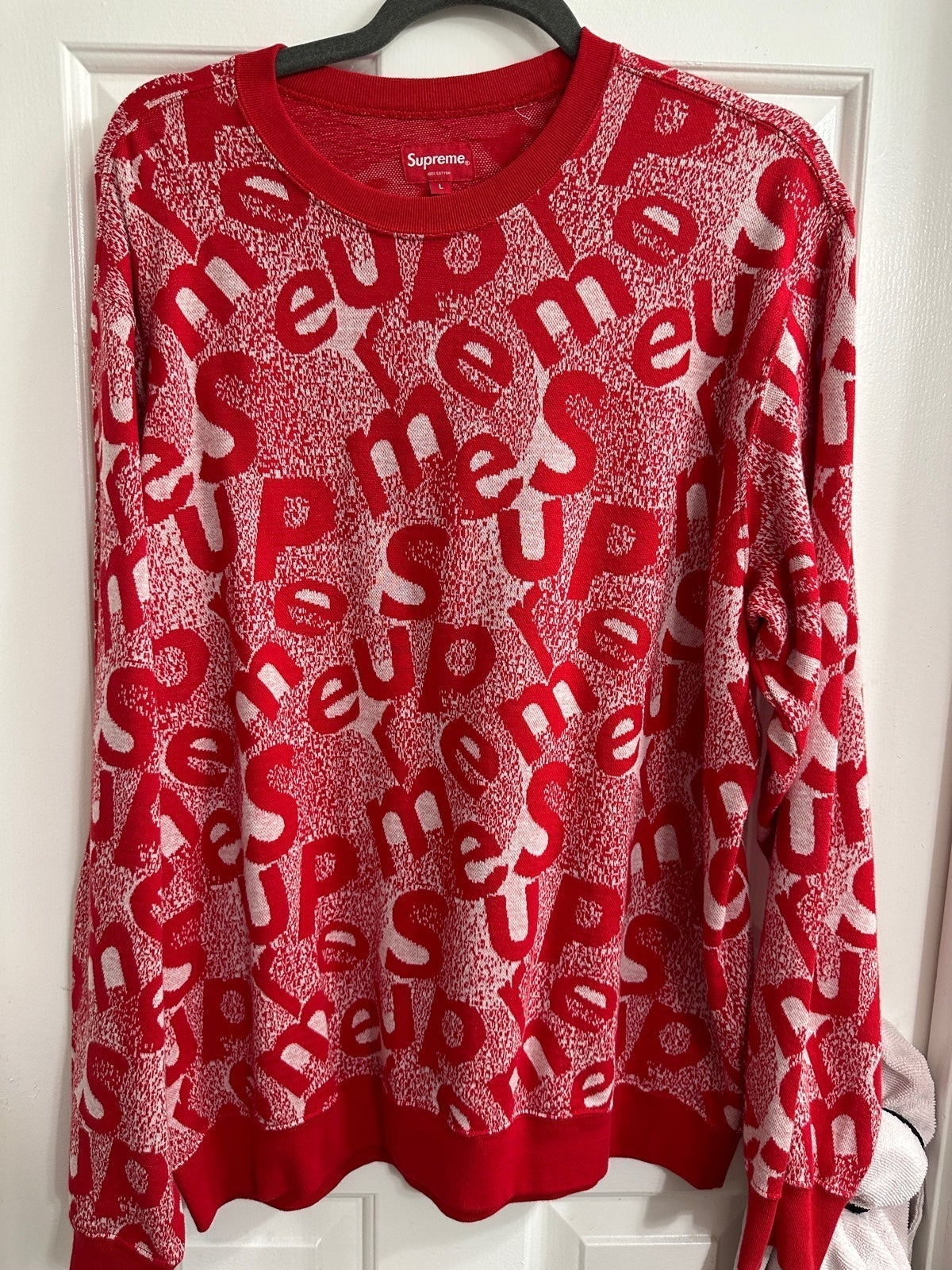 Supreme logo red sweater