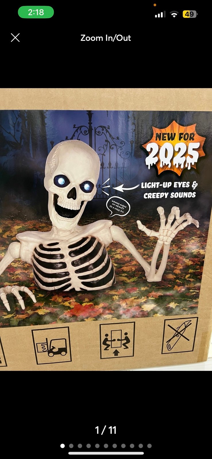 NEW Giant 7’5” Ground Breaking Skeleton with LED Eyes and Sound SHIPS NOW!