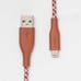 LOT of 4 NIB heyday' 6' Lightning to USB-A Braided Cable - Cedar Wood Color