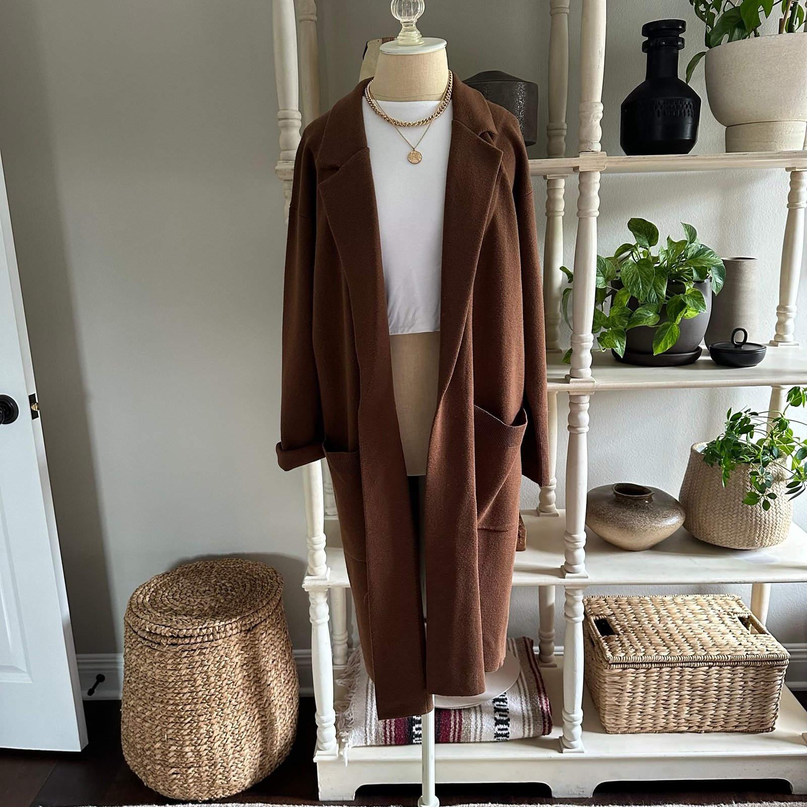 J.Crew Ella Long Sweater-Blazer in Walnut (S)