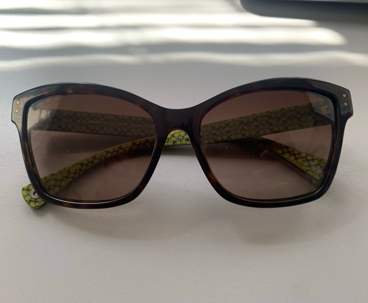 COACH SUNGLASSES ARCHIE 8170 523213 55MM DARK TORTOISE FRAME BROWN LENSES