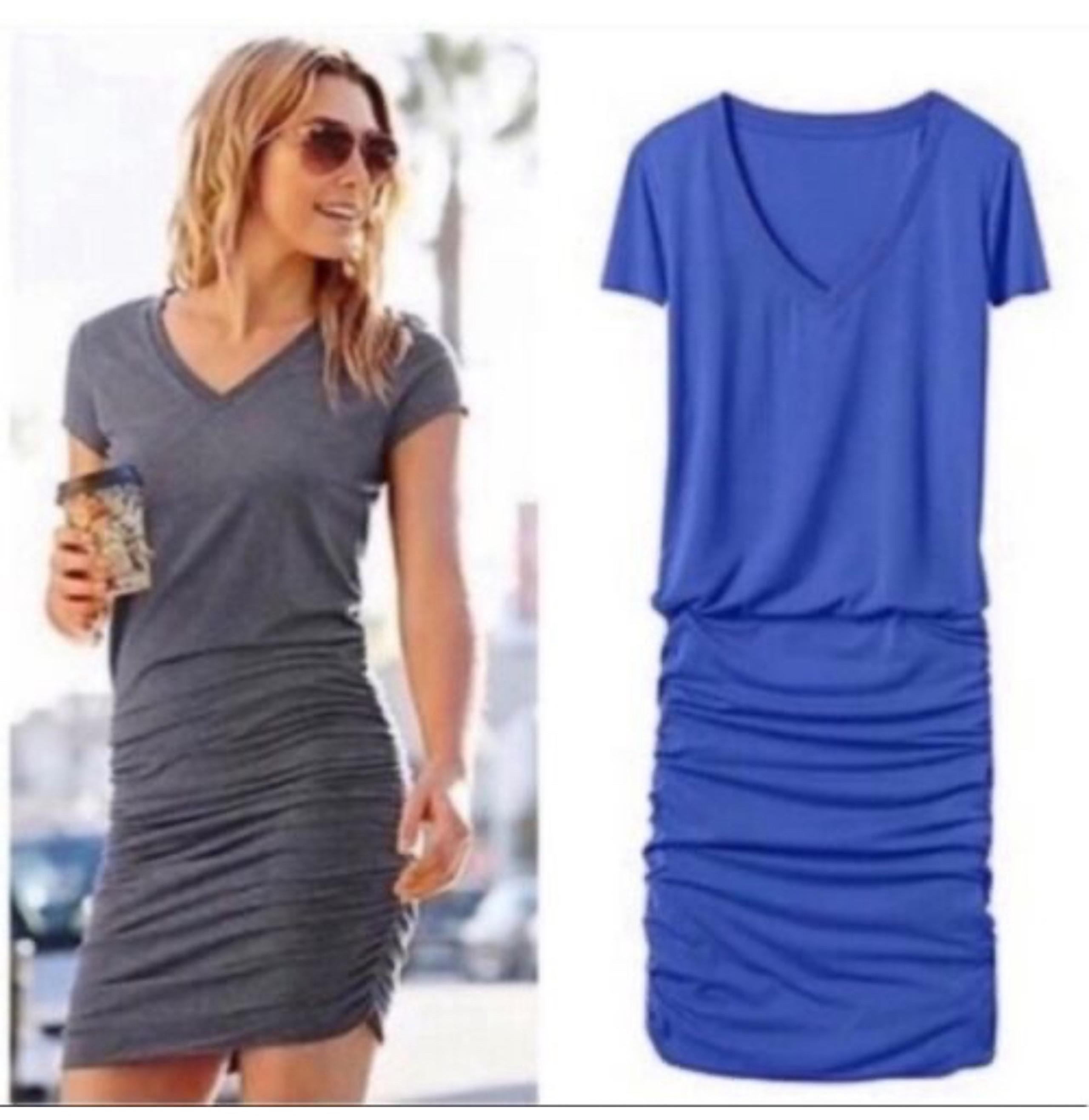 Athleta Topanga Dress Royal Blue Womens Medium Tall