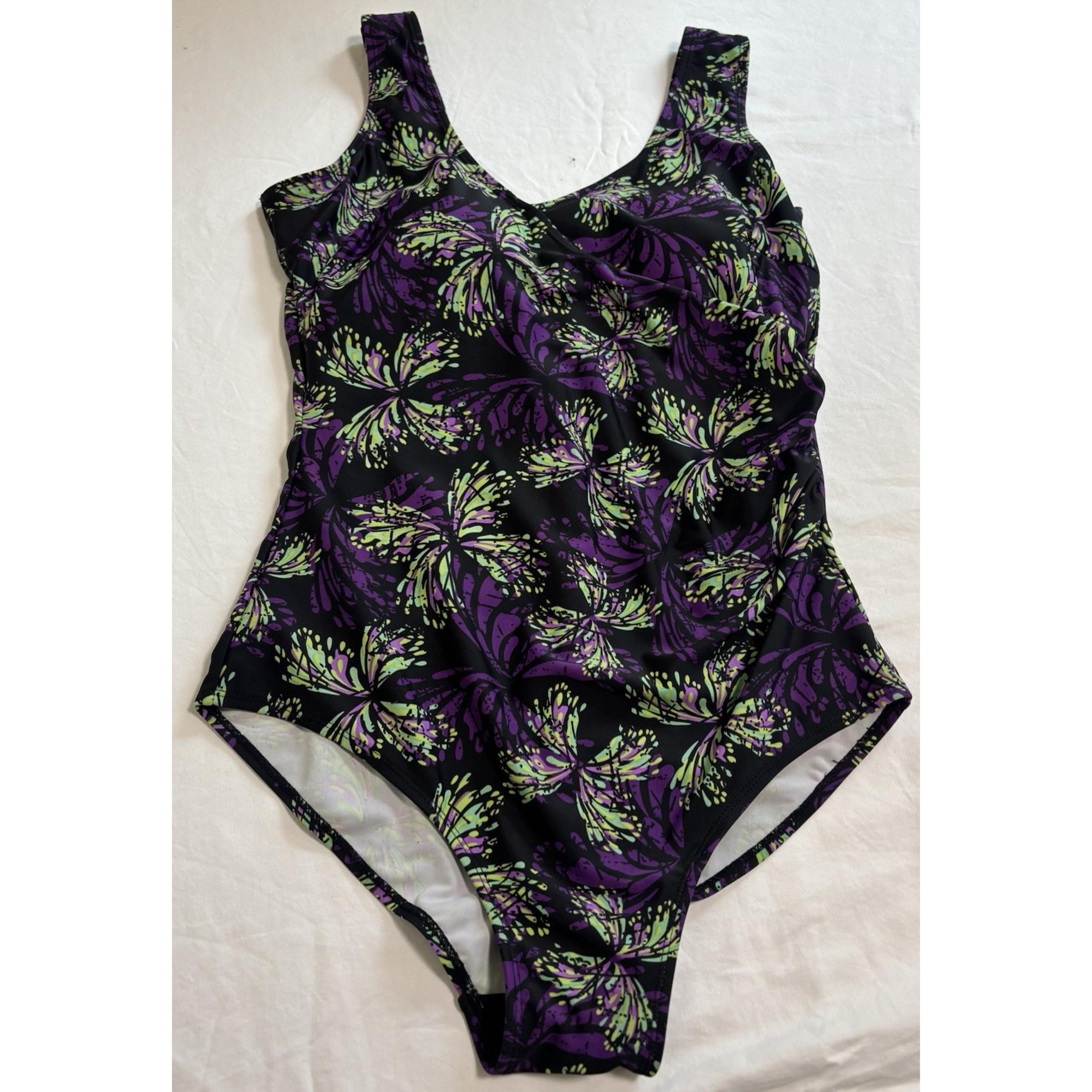 INGEAR Women’s Size 12 One Piece Swimsuit Bathing Suit Butterfly Print Y2K Beach