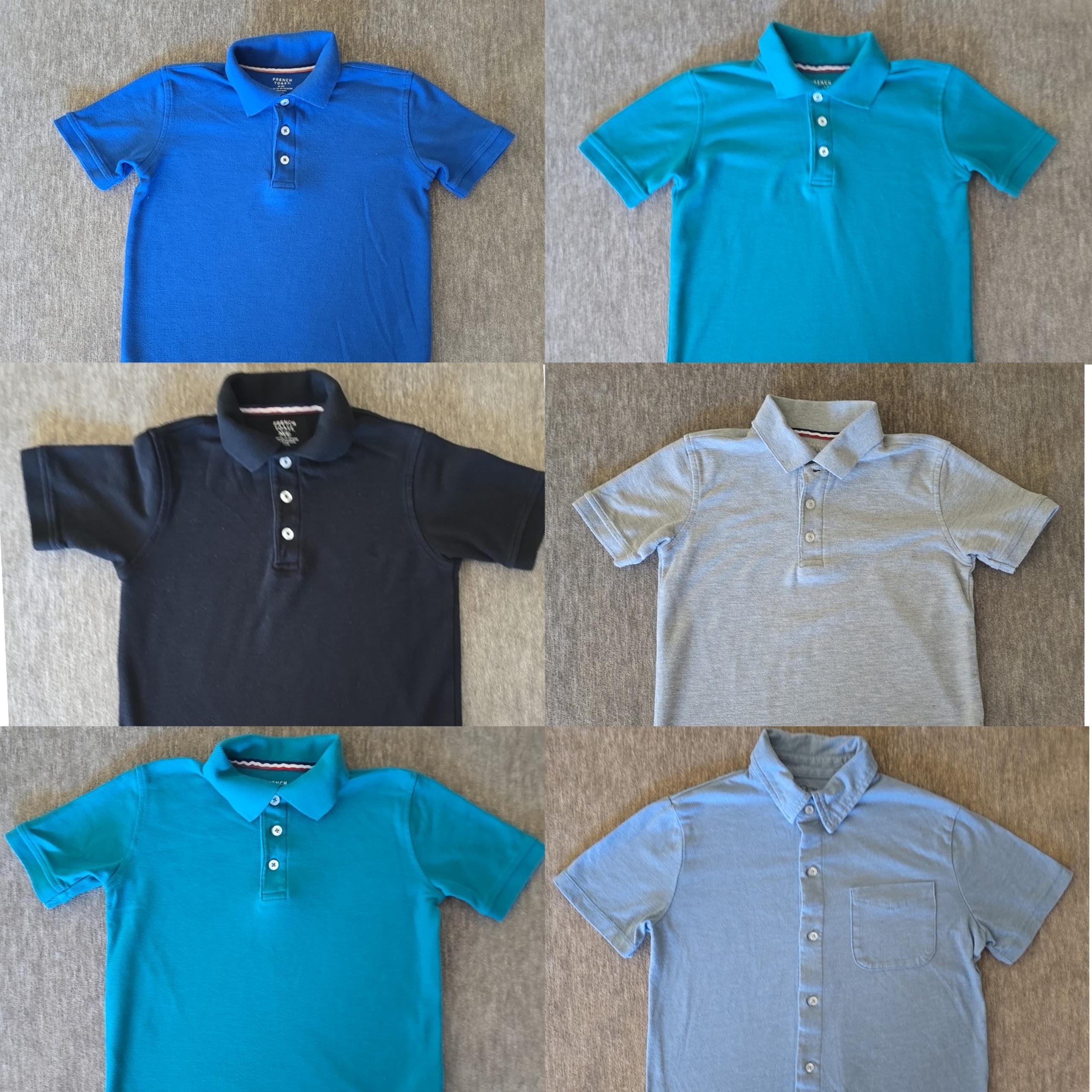 6pc Boys French Toast School Uniform Polos/Shirts, Size 8 Medium, Bundle/Lot