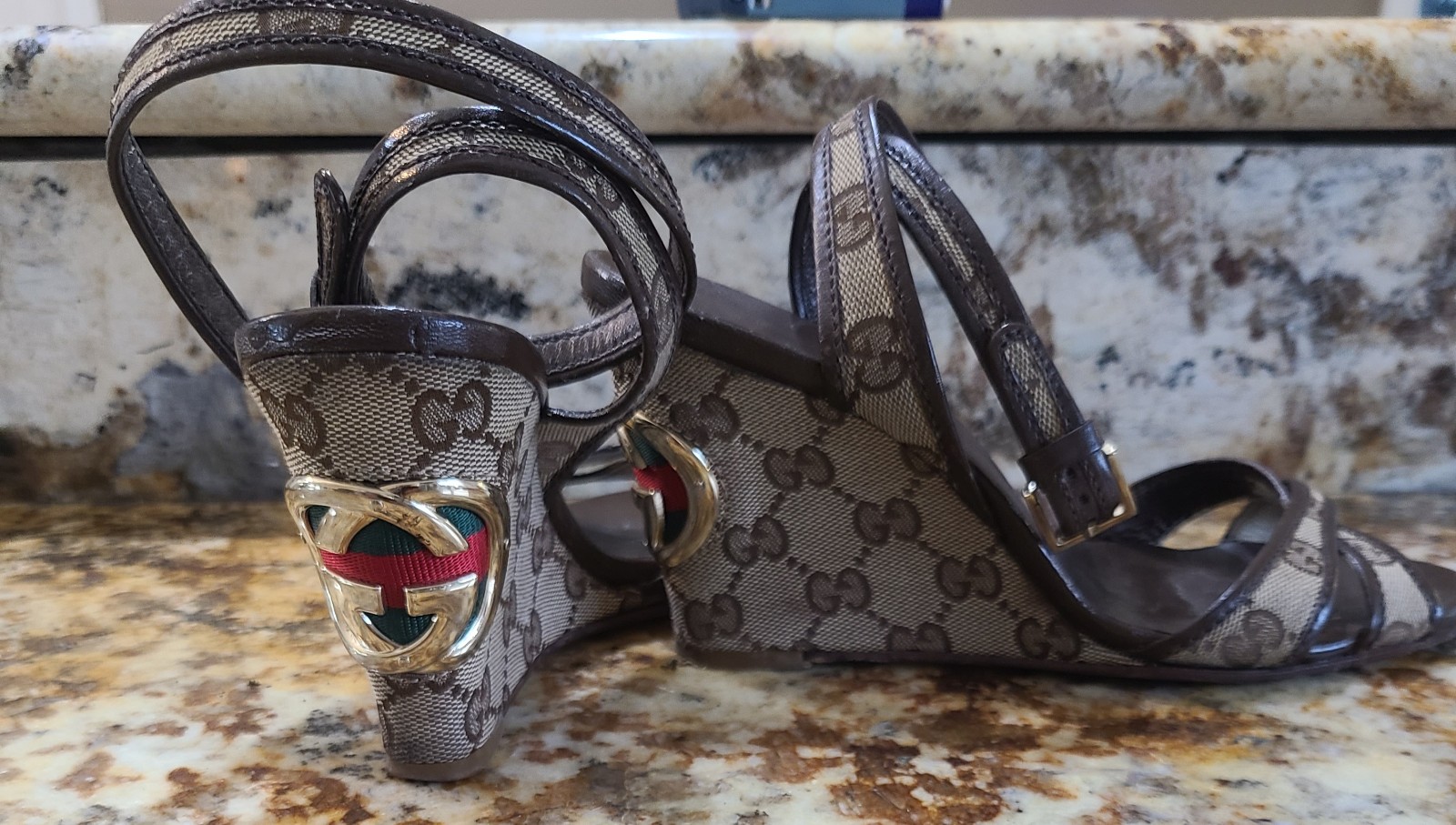 Gucci Ankle Strapped Wedges