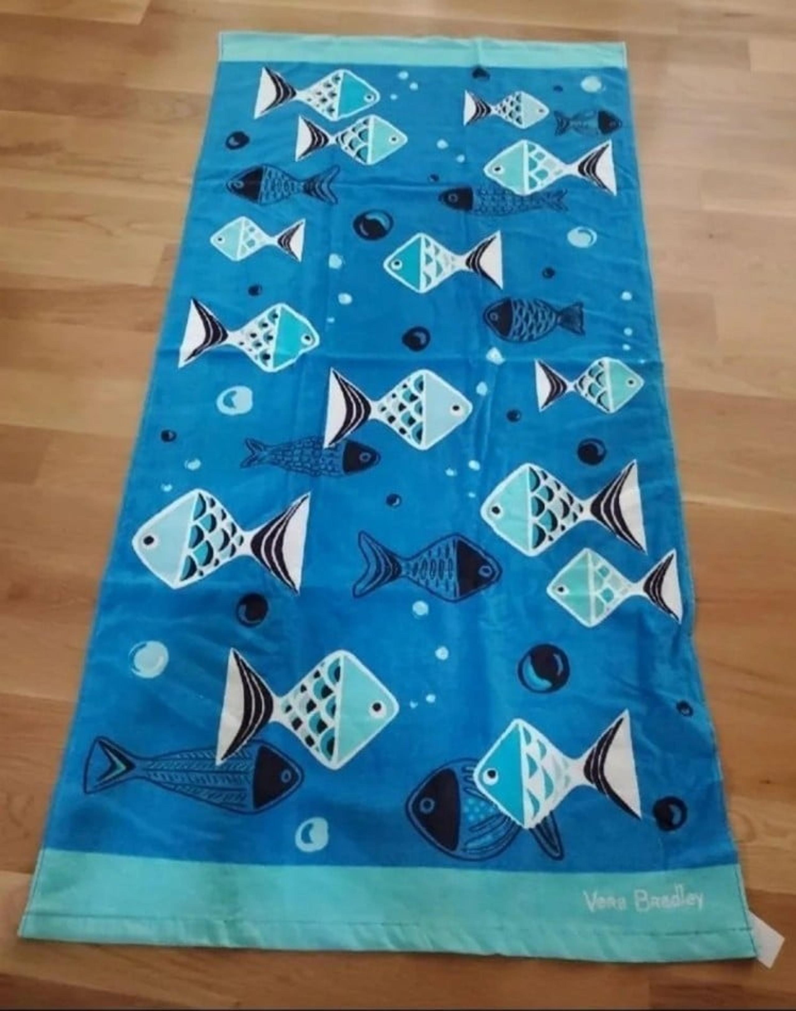 Go Fish Blue Beach Towel-NWT - Vera Bradley