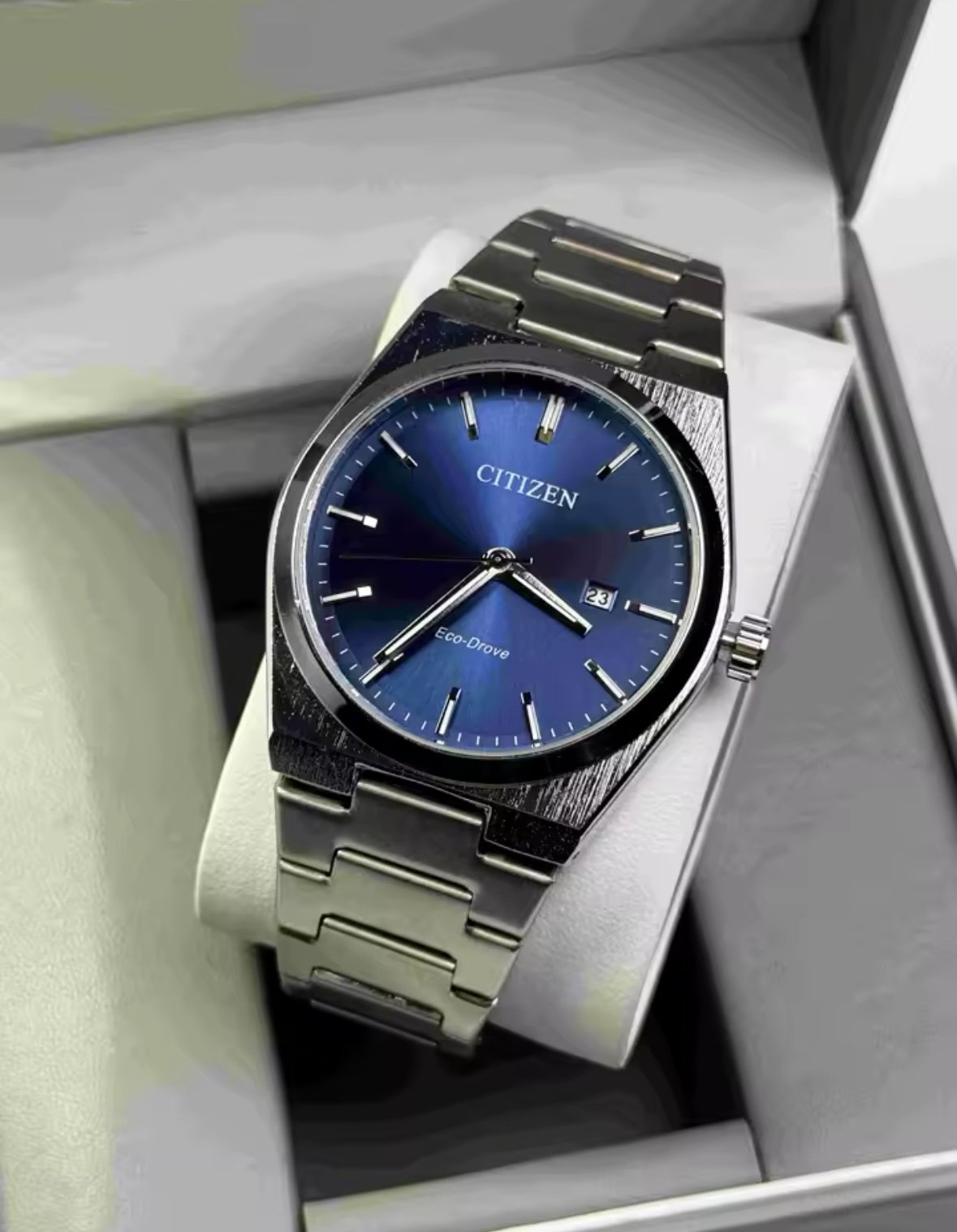 2025 Citizen Men’s Luxury Quartz Watch - Blue Face with Stainless Steel Band