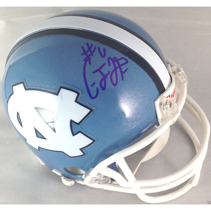 CALEB HENDERSON SIGNED NORTH CAROLINA TARHEELS HELMET AUTOGRAPHED COA K2