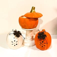 Pumpkin Candle & Pumpkins Set