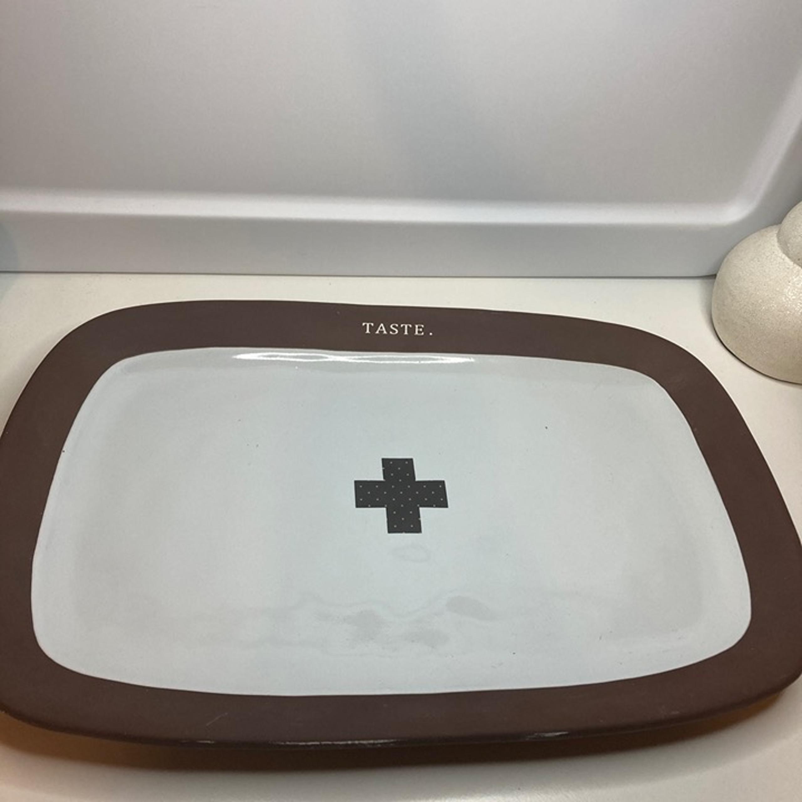 Rae Dunn Vintage Chocolate Set Swiss Icon Cross Platter