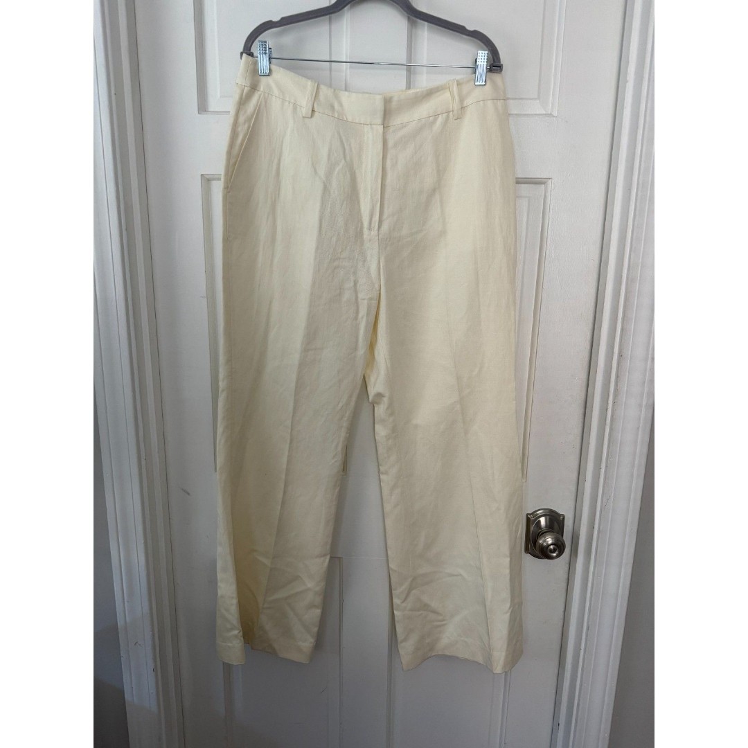 Derek Lam 10 Crosby wide leg dress pants, cream, size 14