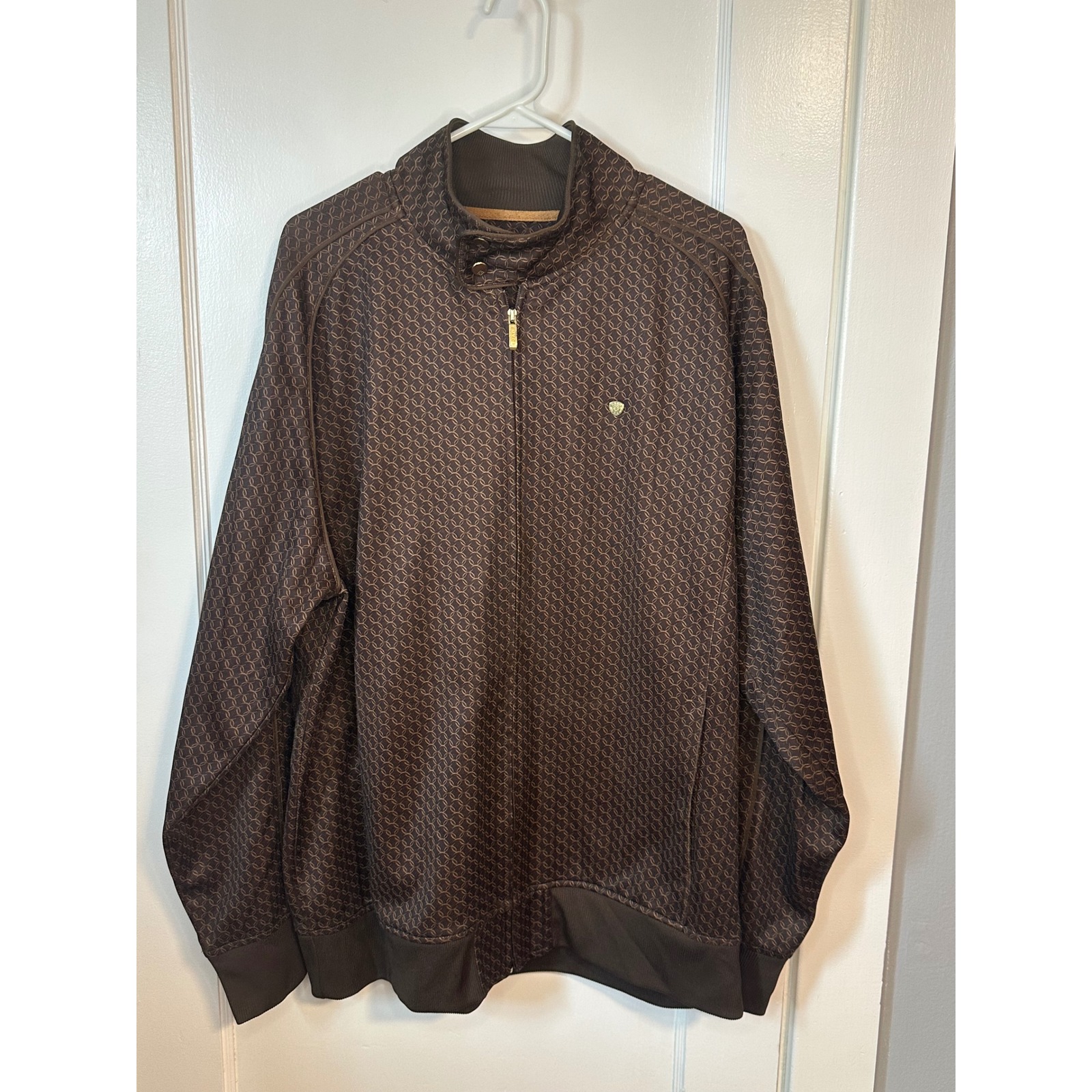 Vintage Hip Hop Enyce Clothing Company Men's Zip Up Brown & Gold Jacket 2XL