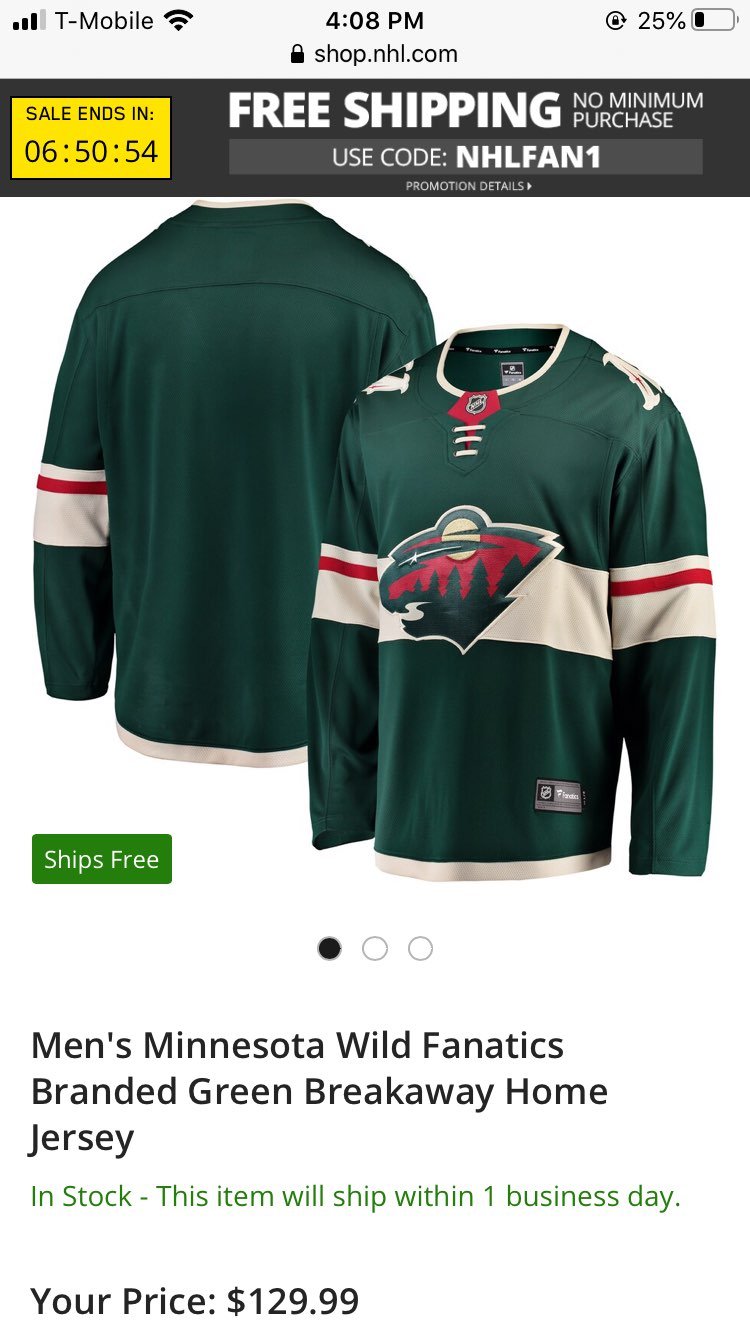 NHL Minnesota jersey